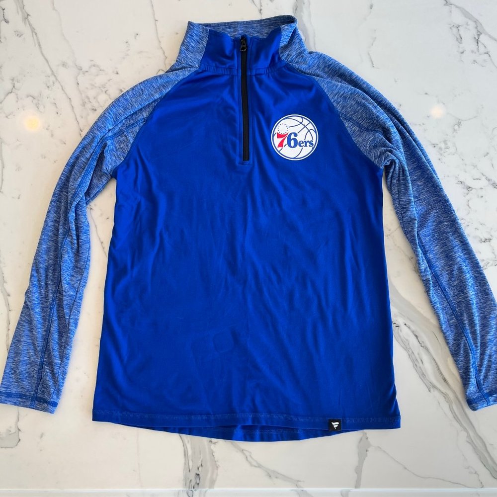 Fanatics Women's Size Medium NBA Philadelphia 76ers Quarter Zip Sweatshirt